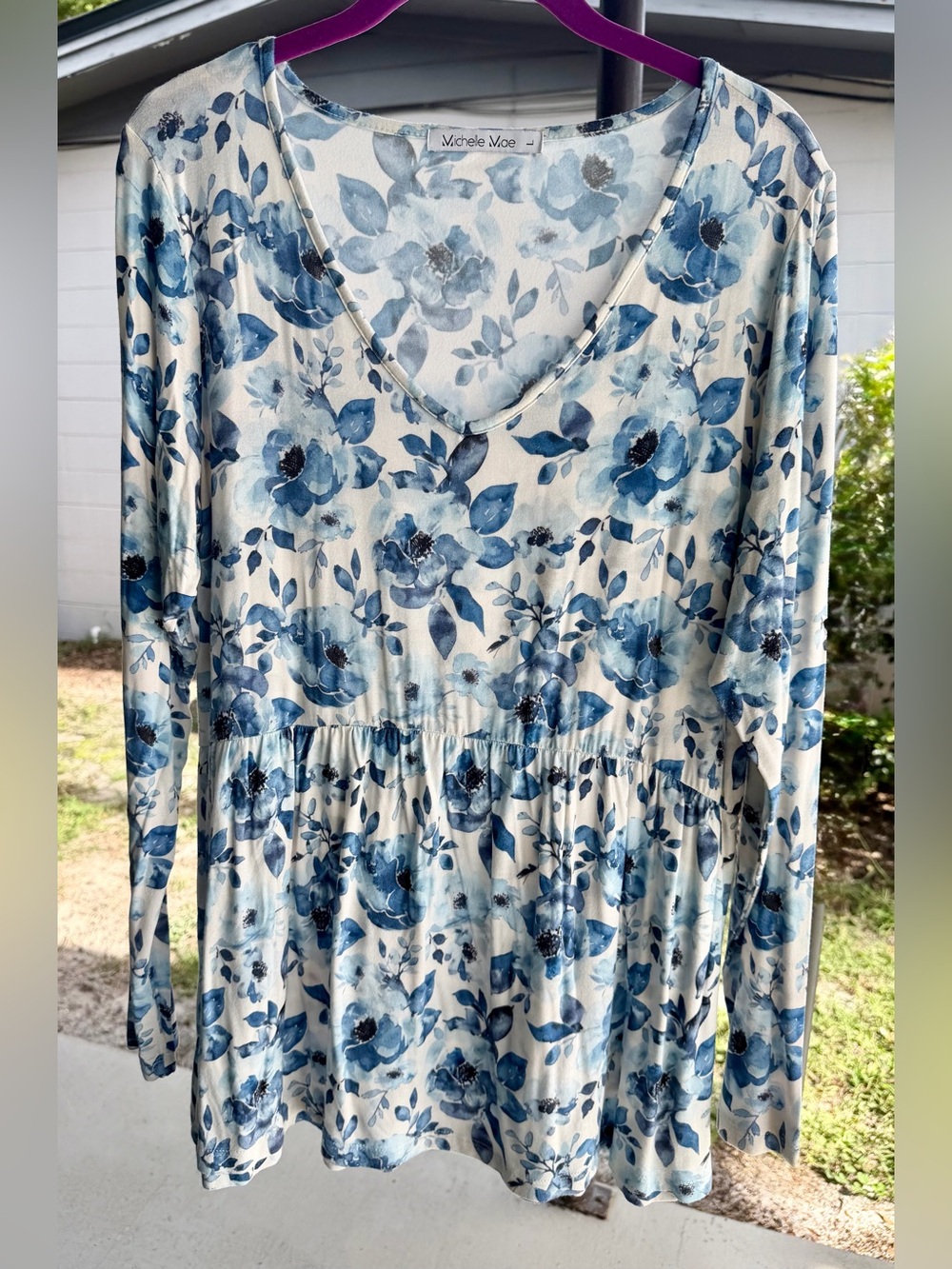 Michelle Mae Long Sleeved Babydoll Tunic Top